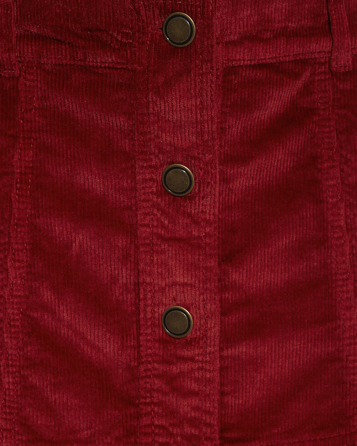 Button Front Corduroy Skirt Red - Draper James