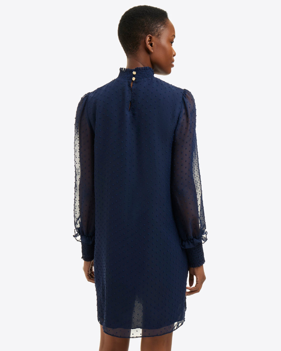 Lindsay Long Sleeve Mini Dress Nassau Navy - Draper James