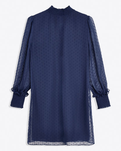 Lindsay Long Sleeve Mini Dress Nassau Navy - Draper James