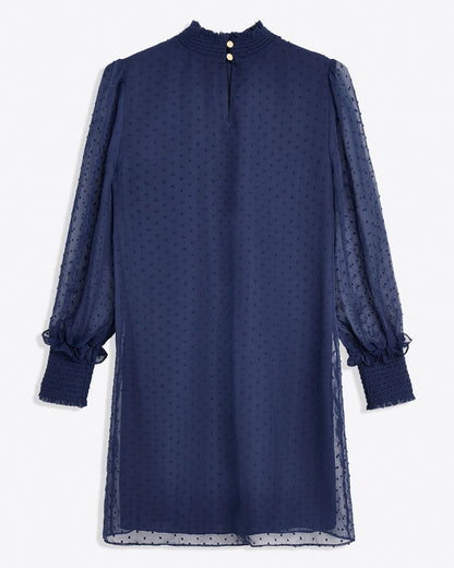 Lindsay Long Sleeve Mini Dress Nassau Navy - Draper James