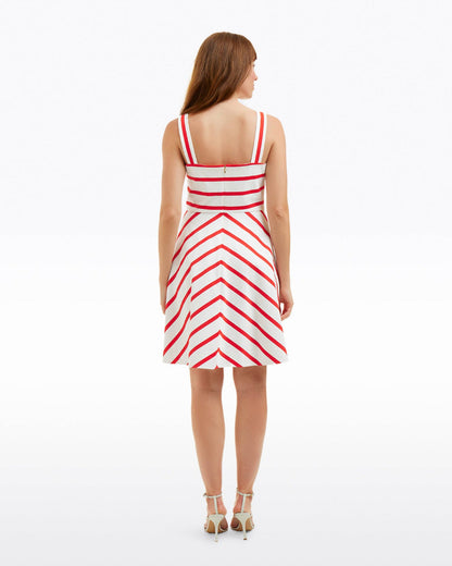 Zoe Love Circle Dress in Red Wentworth Stripe Wentworth Stripe - Draper James