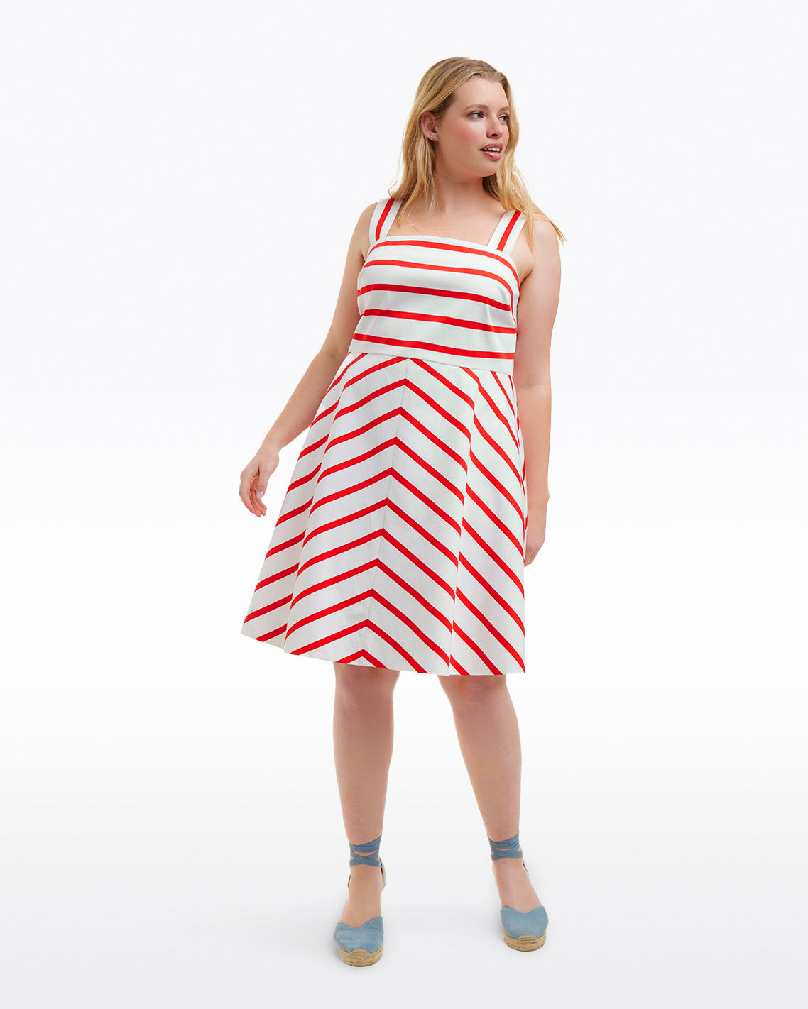 Zoe Love Circle Dress in Red Wentworth Stripe Wentworth Stripe - Draper James