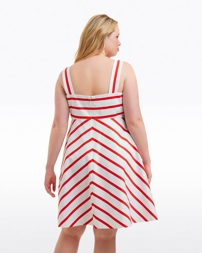 Zoe Love Circle Dress in Red Wentworth Stripe Wentworth Stripe - Draper James