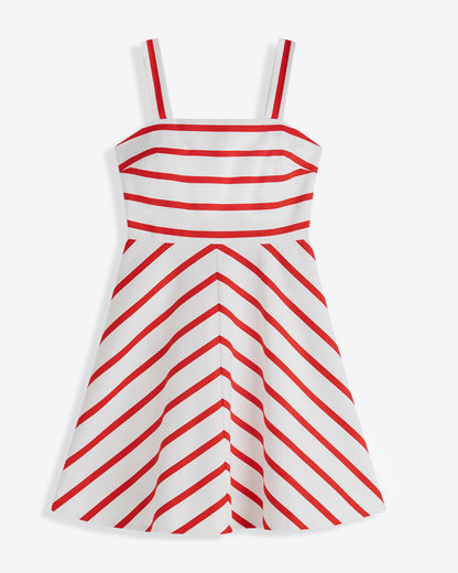 Zoe Love Circle Dress in Red Wentworth Stripe Wentworth Stripe - Draper James