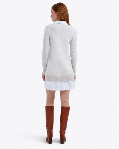 Collared Combo Sweaterdress Grey - Draper James