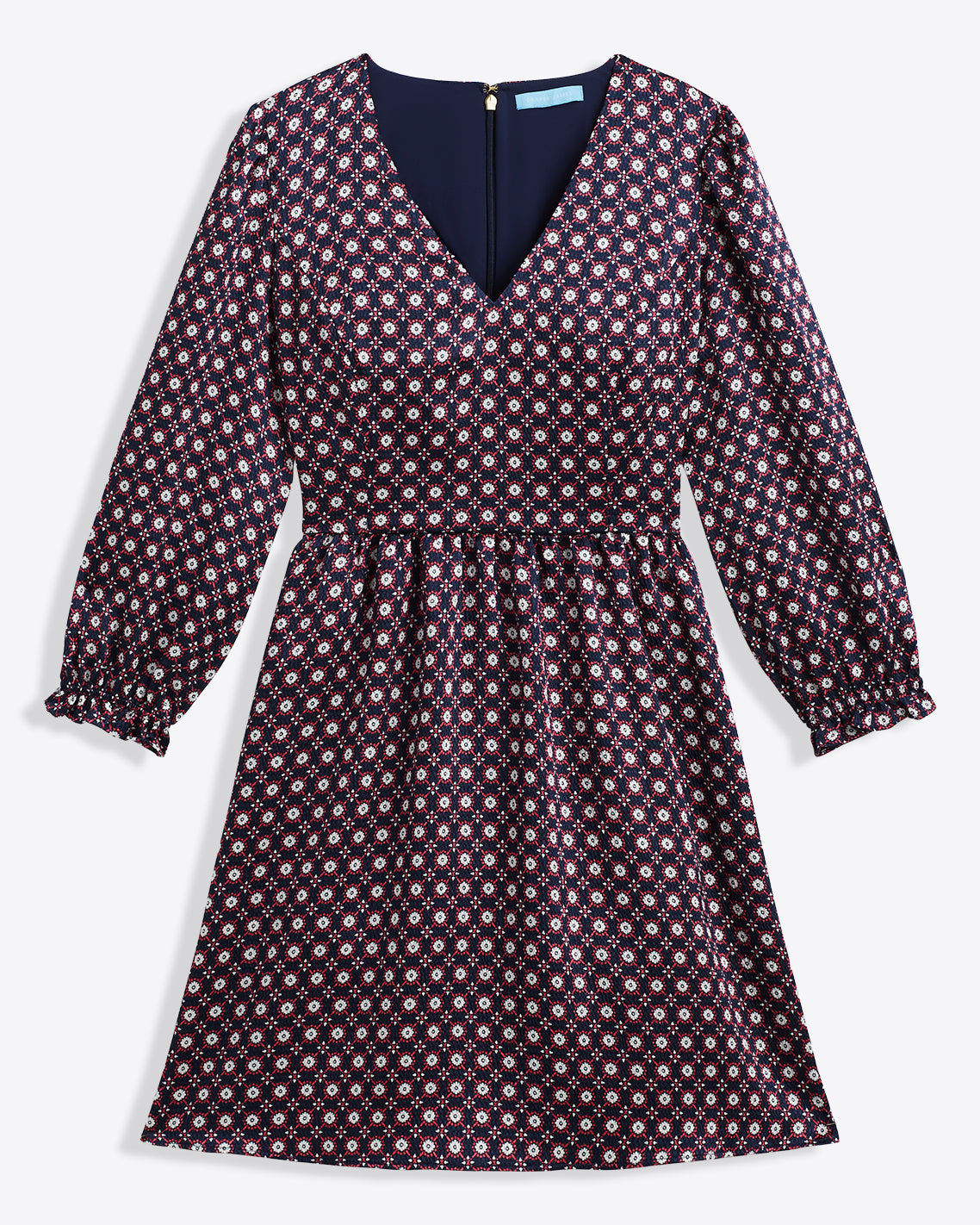 Connie Long-Sleeve Dress – Classic Nassau Navy - Draper James