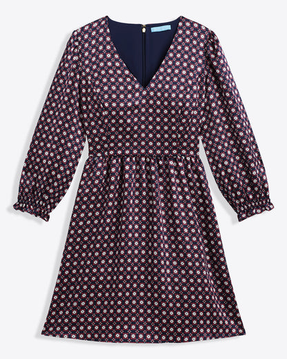 Connie Long-Sleeve Dress – Classic Nassau Navy - Draper James