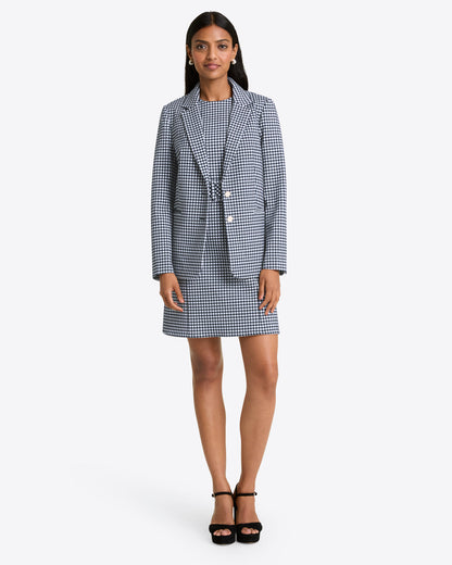 Sadie Belted Shift Dress in Textured Gingham Black Gingham - Draper James