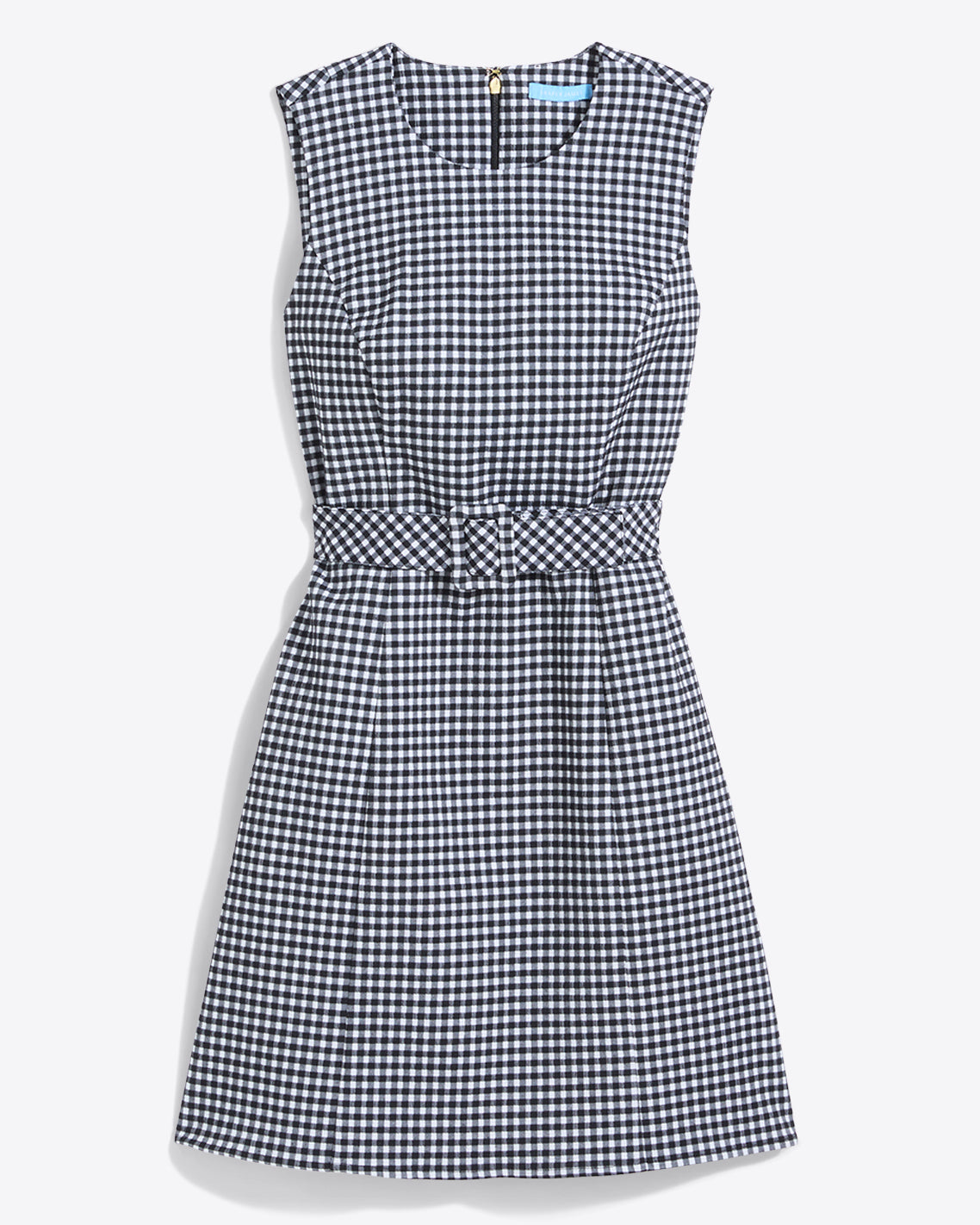 Sadie Belted Shift Dress in Textured Gingham Black Gingham - Draper James