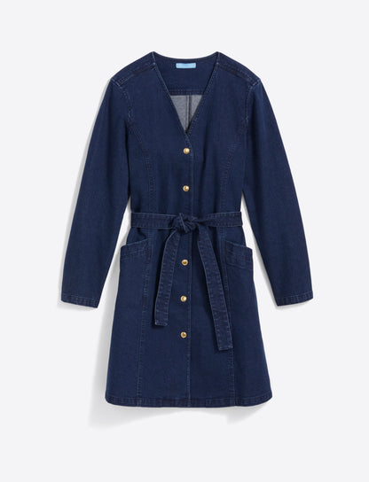 Colbie Snap Front Dress in Denim Dark Wash - Draper James