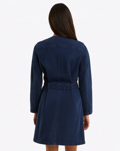 Colbie Snap Front Dress in Denim Dark Wash - Draper James