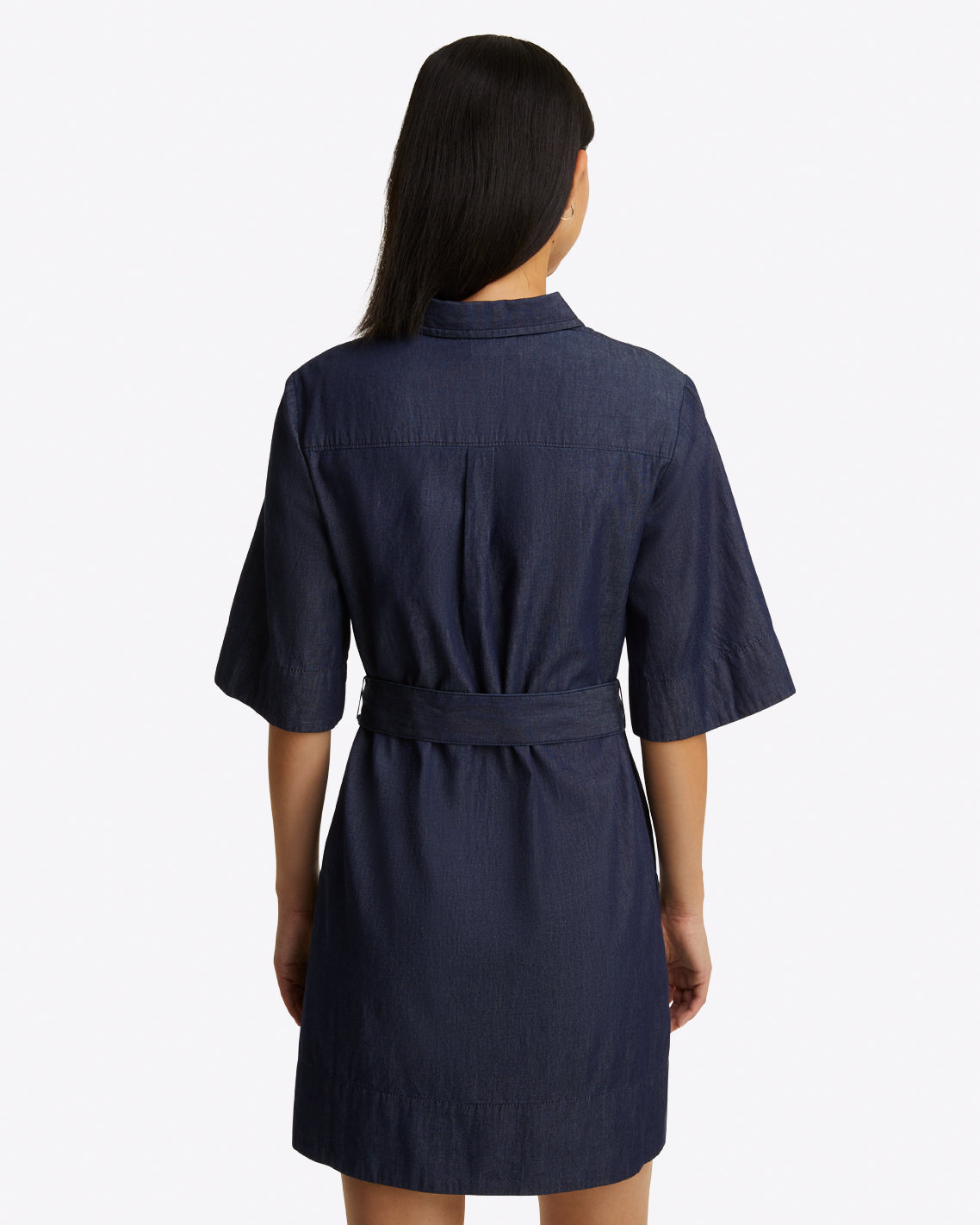 Riley Mini Shirtdress in Chambray Dark Wash Chambray - Draper James