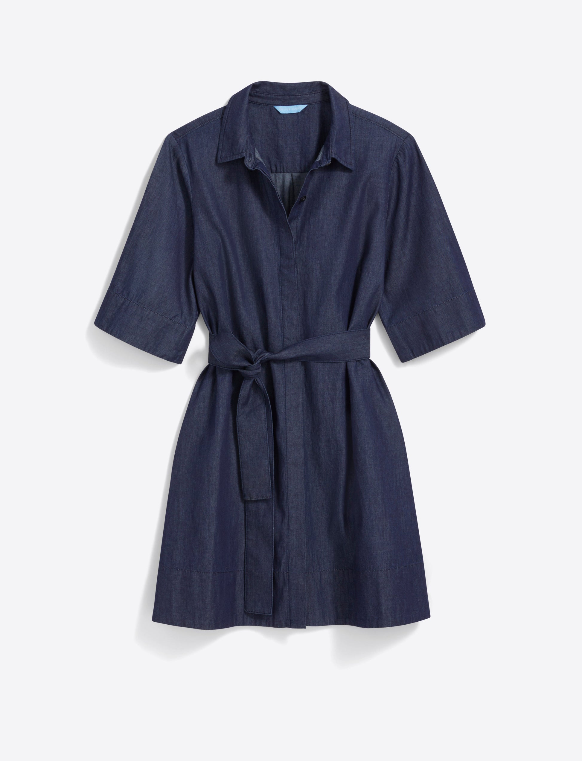 Riley Mini Shirtdress in Chambray Dark Wash Chambray - Draper James