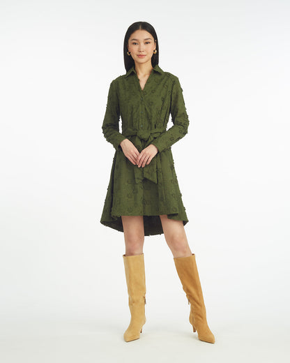 Layla Shirtdress in Olive Embroidered Floral Olive Embroidered Floral - Draper James