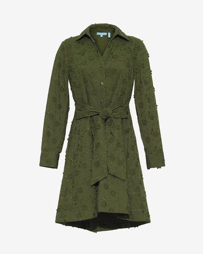 Layla Shirtdress in Olive Embroidered Floral Olive Embroidered Floral - Draper James