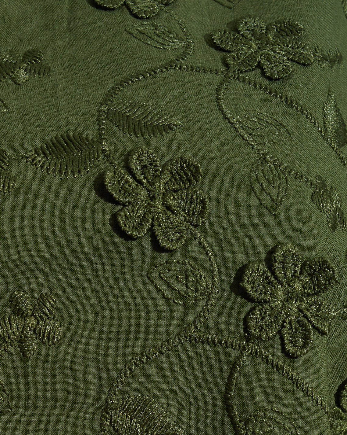 Layla Shirtdress in Olive Embroidered Floral Olive Embroidered Floral - Draper James
