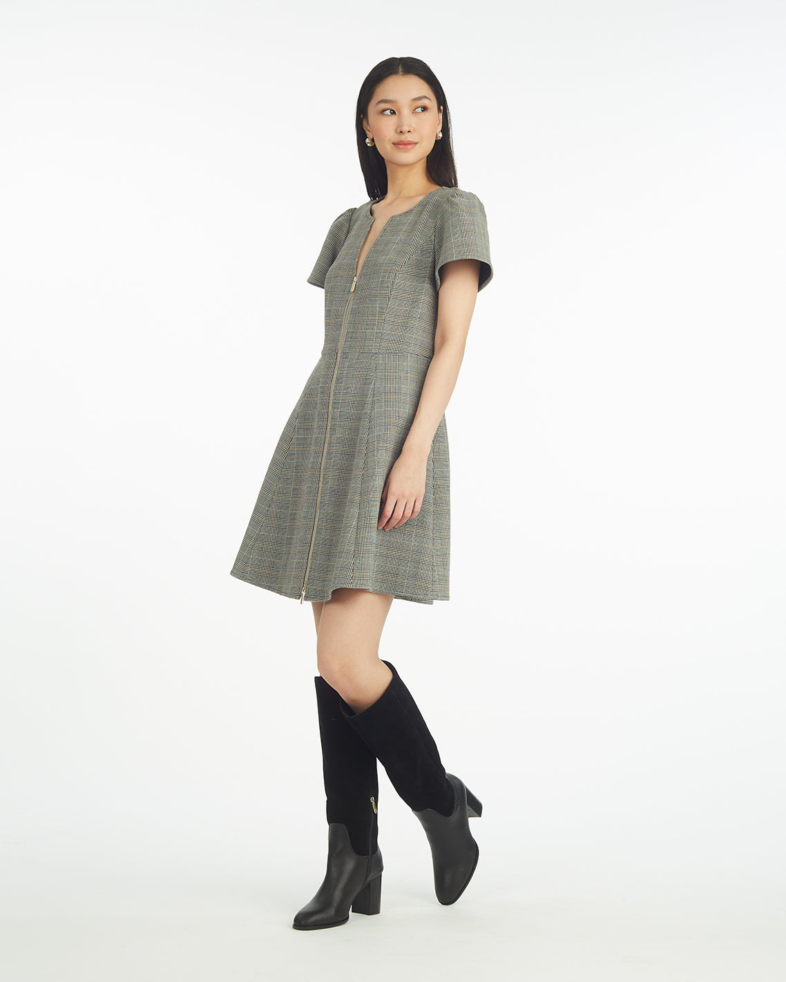 Mae Love Circle Dress Glen Plaid - Draper James
