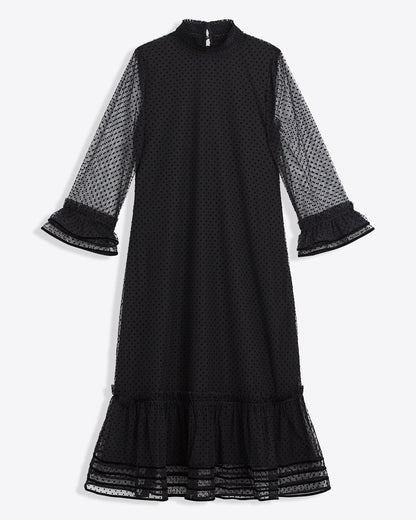 Long Sleeve Shift Dress in Tulle Belle Meade Black - Draper James