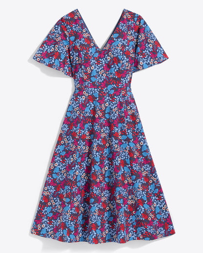 Vivienne Love Circle Midi Dress in Stretch Poplin Coneflowers - Draper James