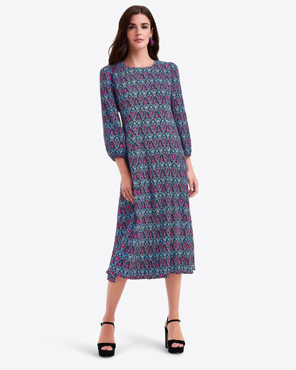 Long-Sleeve Midi Dress Black Multi - Draper James