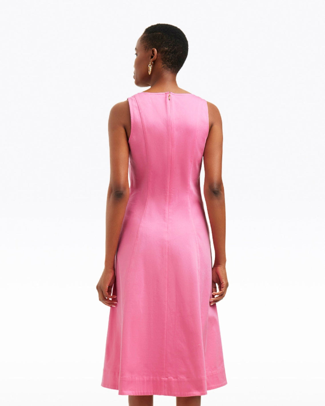 Genevieve Square Neck Sleeveless Midi Dress Pink - Draper James