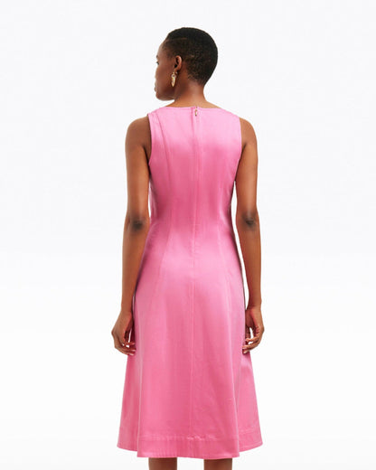 Genevieve Square Neck Sleeveless Midi Dress Pink - Draper James