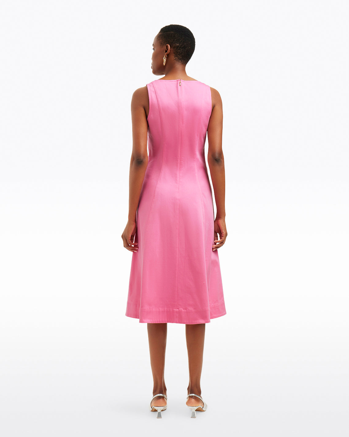 Genevieve Square Neck Sleeveless Midi Dress Pink - Draper James