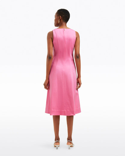 Genevieve Square Neck Sleeveless Midi Dress Pink - Draper James
