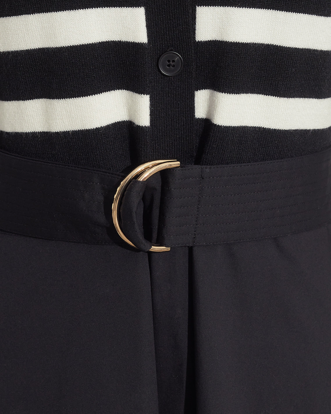 Darcy Mixed Media Dress in Black Stripe Belle Meade Black - Draper James