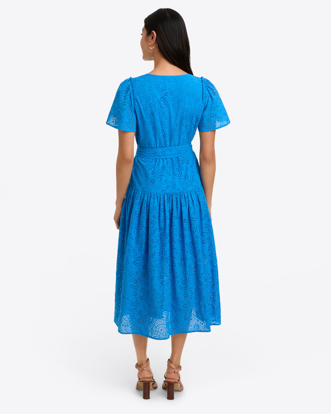 Mia Midi Dress in Eyelet French Blue Eyelet - Draper James