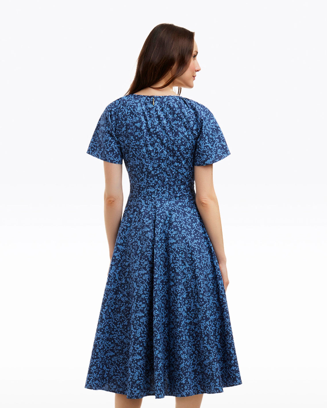Caitlyn Square Neck Midi Dress in Ribbon Floral Ribbon Floral - Draper James