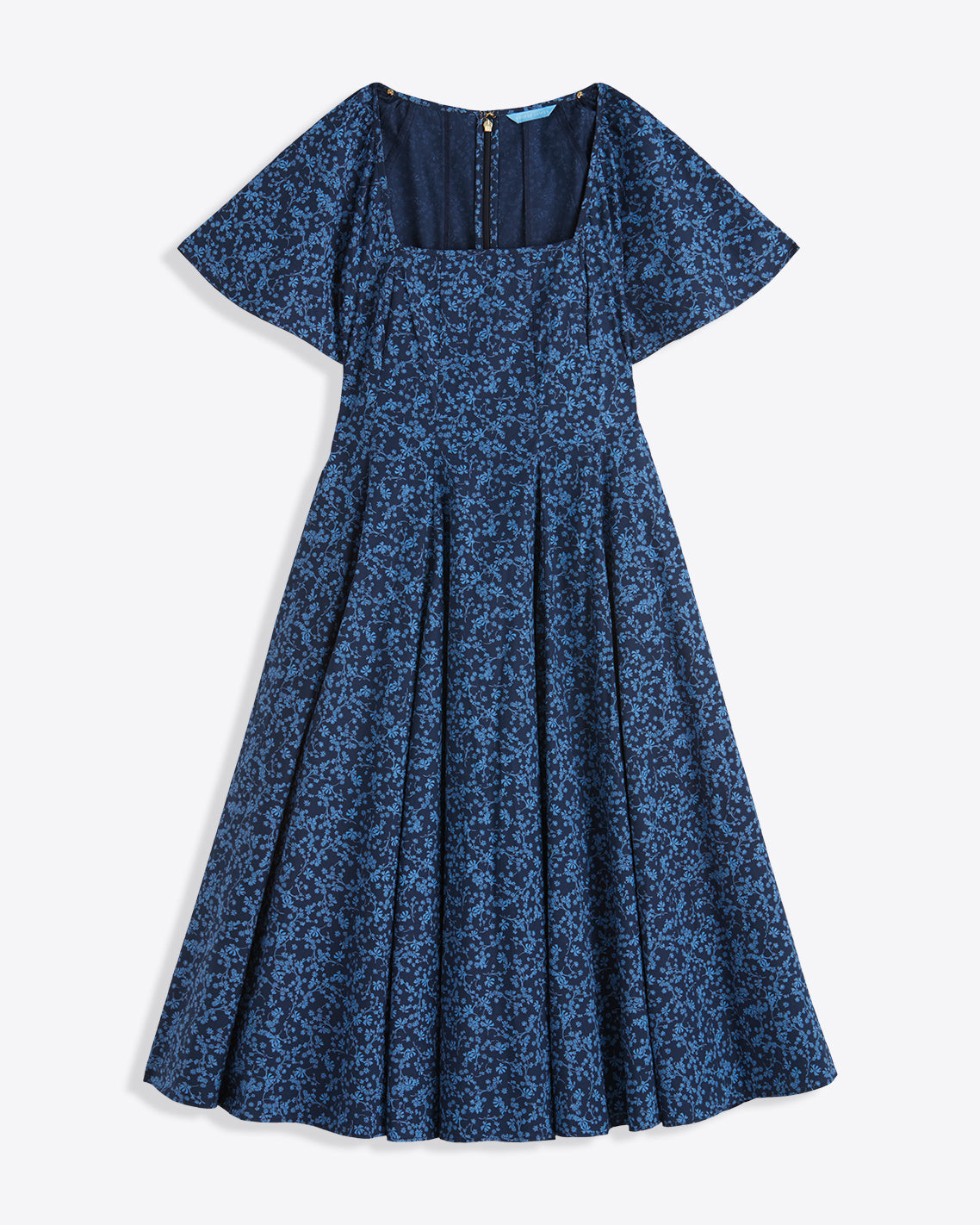 Caitlyn Square Neck Midi Dress in Ribbon Floral Ribbon Floral - Draper James
