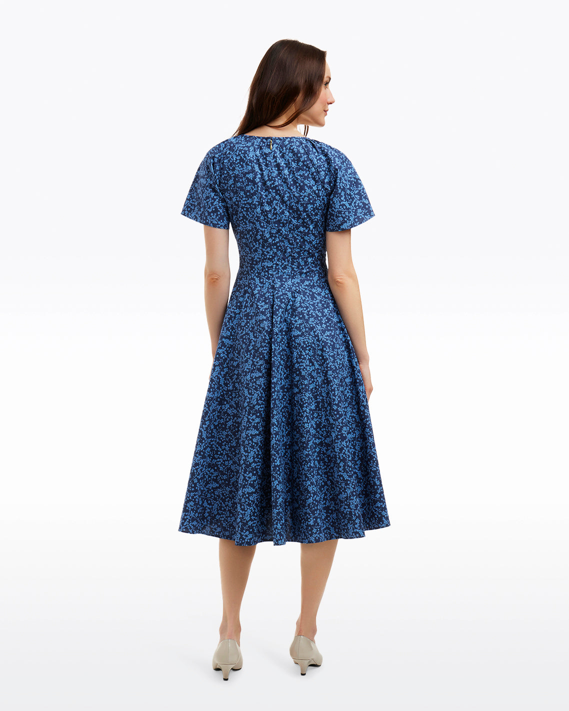 Caitlyn Square Neck Midi Dress in Ribbon Floral Ribbon Floral - Draper James