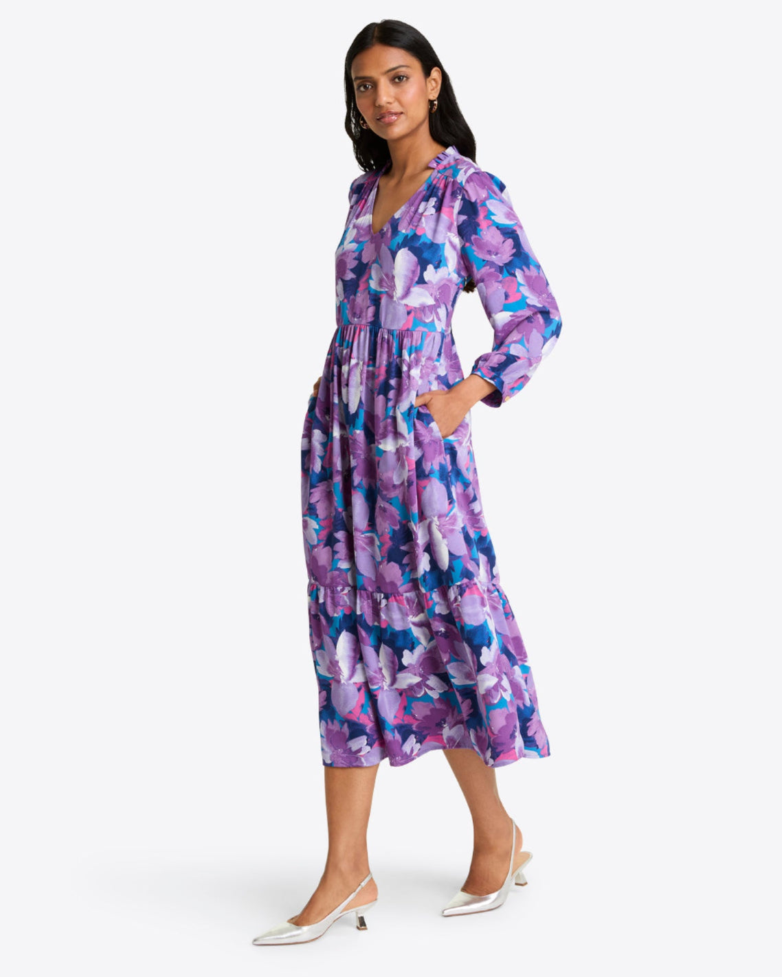 Katie Midi Dress | Women's Casual Dresses Purple - Draper James