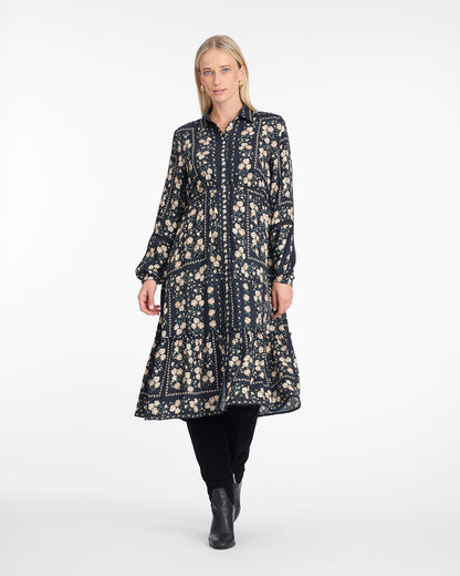 Beverly Midi Dress in Wallpaper Floral Wallpaper Floral - Draper James