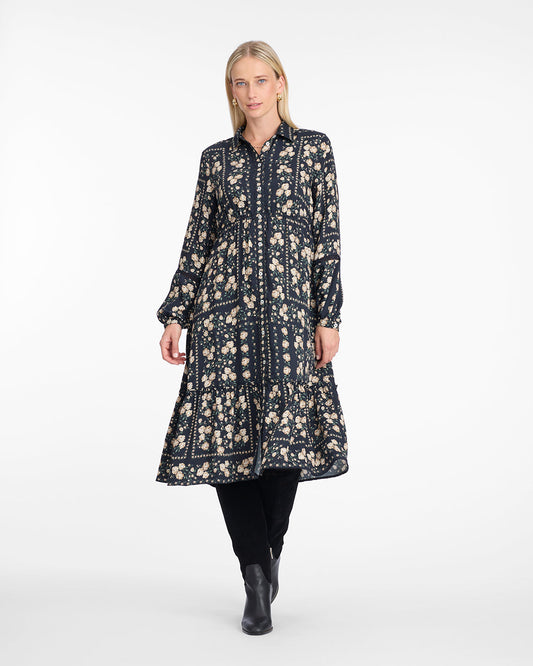 Beverly Midi Dress in Wallpaper Floral Wallpaper Floral - Draper James