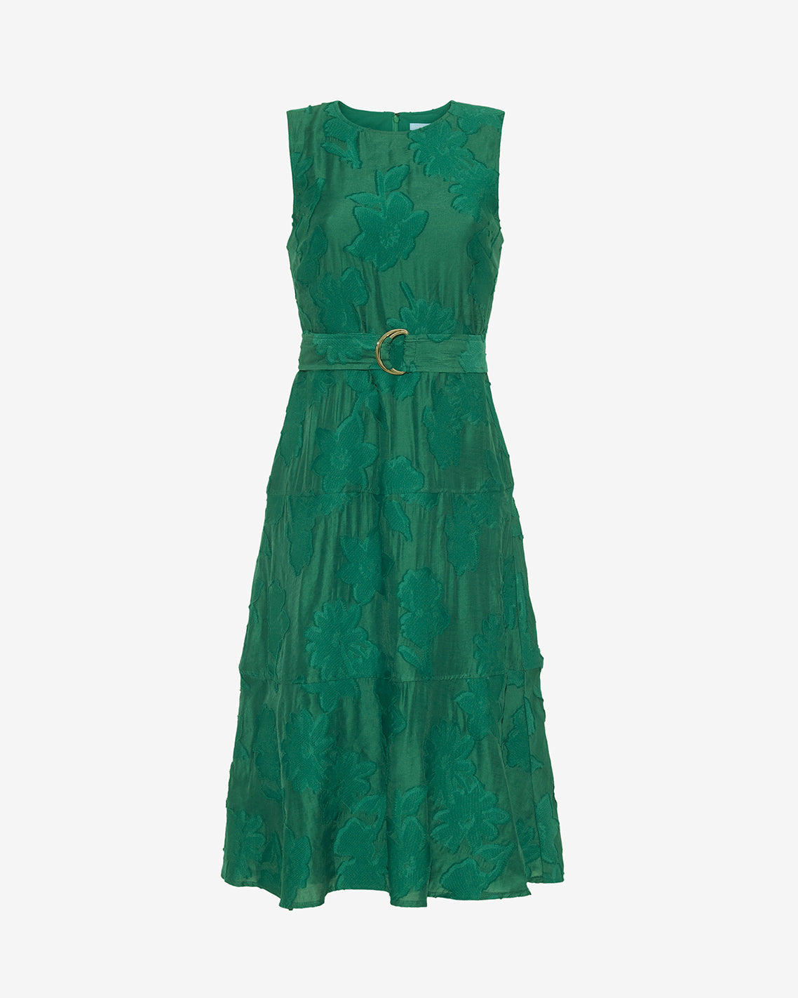 Elliston Midi Dress in Jacquard Green - Draper James
