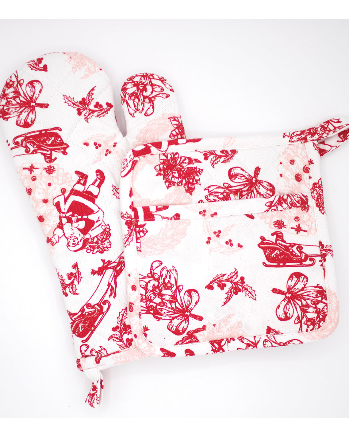 Santa Toile Oven Mitt Set Multicolor - Draper James