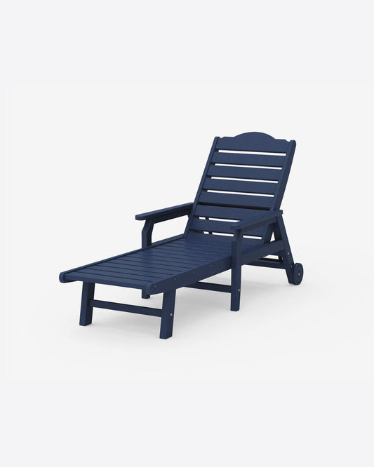 Savannah Chaise with Arms & Wheels in Sage Navy - Draper James
