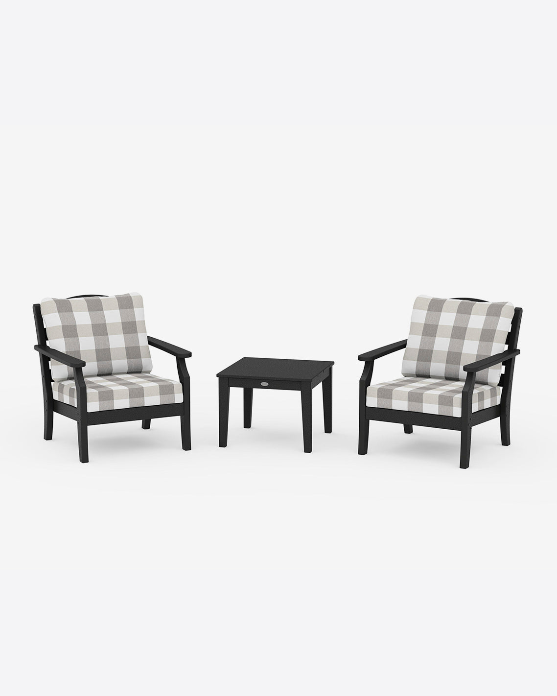 Savannah 3-Piece Seating Set – Buffalo Plaid Navy Black - Draper James