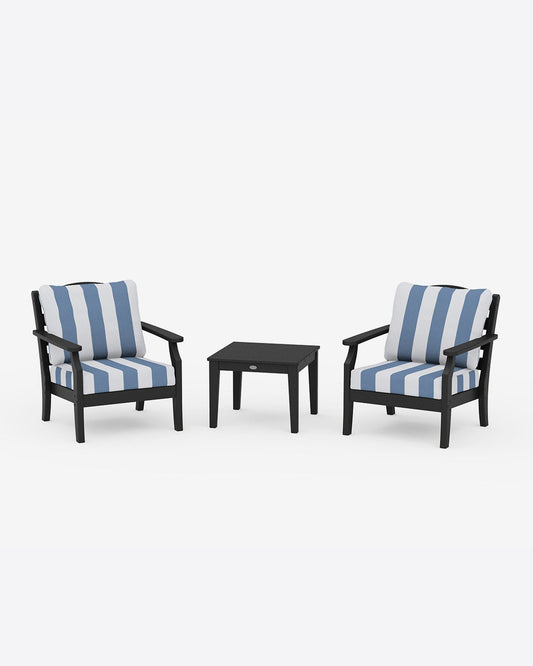 Savannah 3-Piece Seating Set – Cabana Stripe Green Black - Draper James