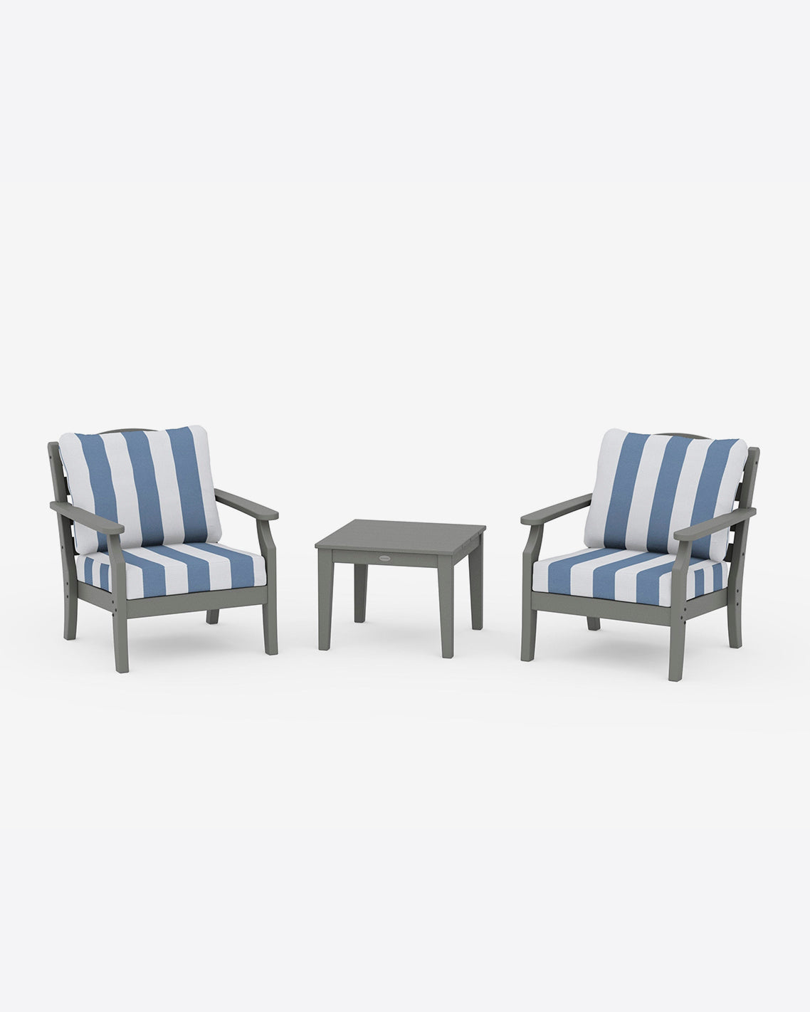 Savannah 3-Piece Seating Set – Cabana Stripe Navy Slate Grey - Draper James
