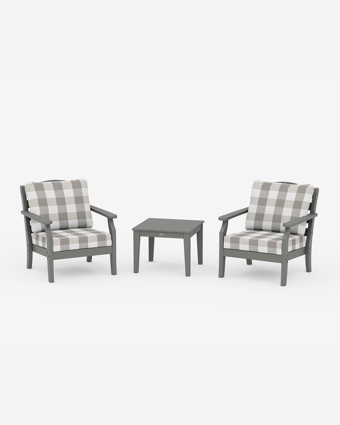 Savannah 3-Piece Deep Seating Set – Buffalo Plaid Original Slate Grey - Draper James