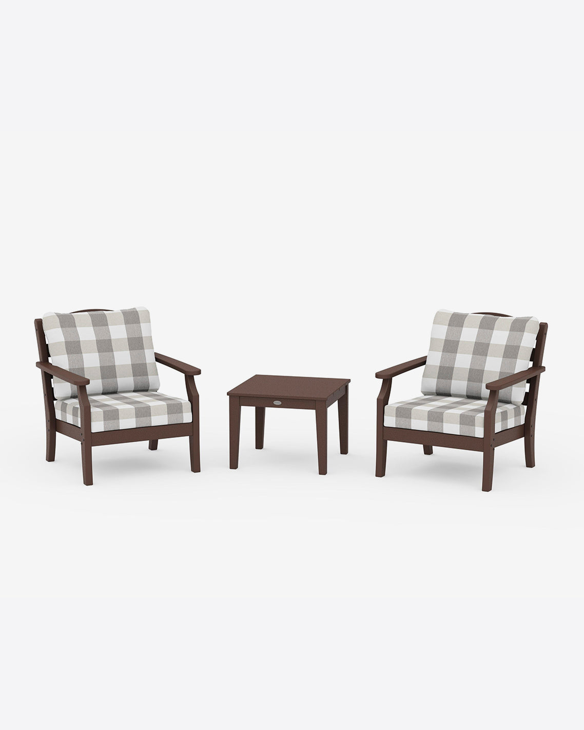 Savannah 3-Piece Seating Set – Buffalo Plaid White Mahogany - Draper James