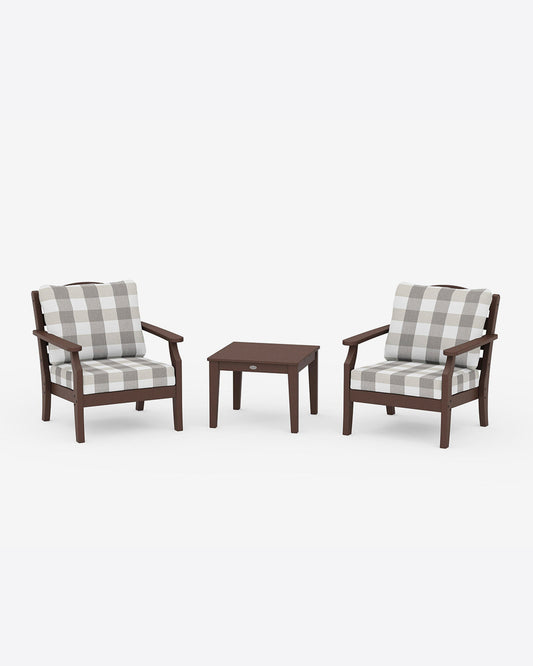 Savannah 3-Piece Seating Set – Buffalo Plaid White Mahogany - Draper James