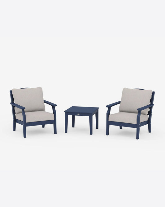 Savannah 3-Piece Deep Seating Set in Gray Navy - Draper James