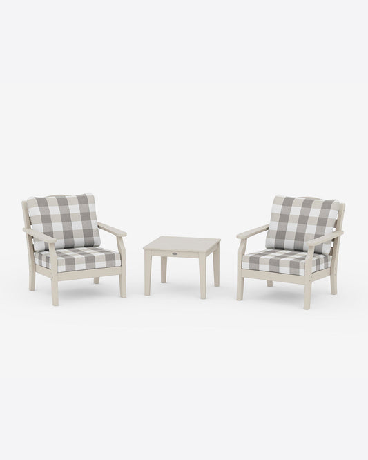 Savannah 3-Piece Seating Set – Buffalo Plaid Green Sand - Draper James