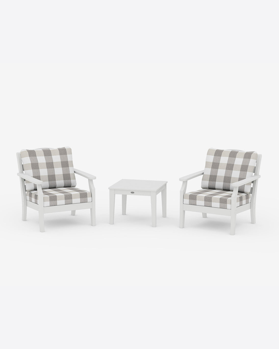 Savannah 3-Piece Seating Set – Buffalo Plaid Classic White White - Draper James