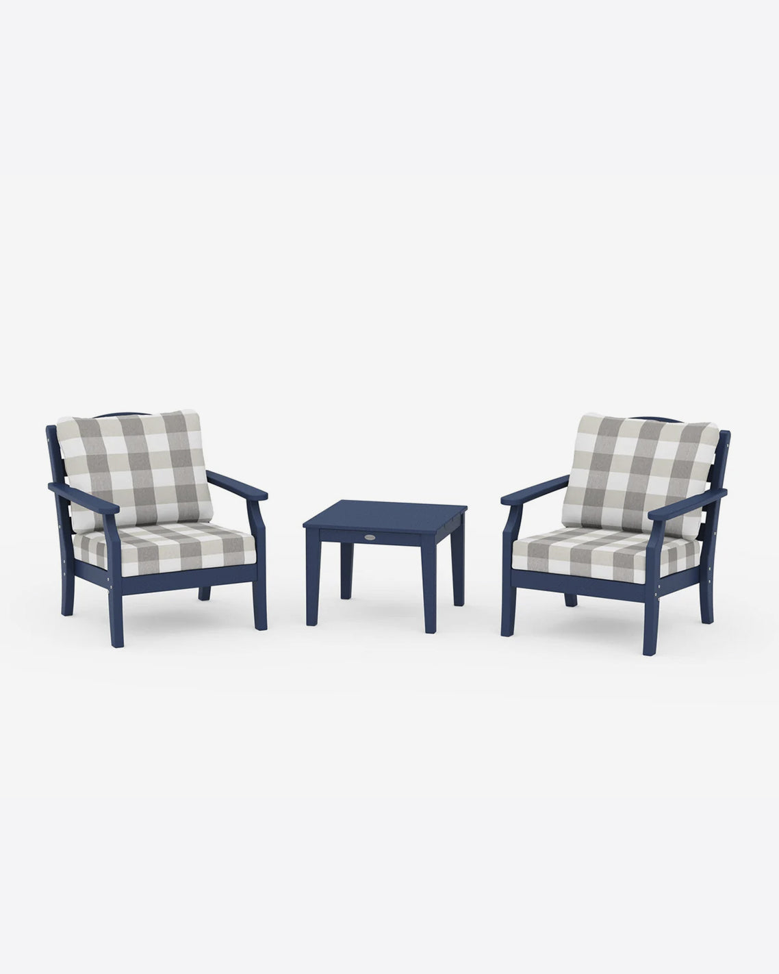 Savannah 3-Piece Seating Set – Buffalo Plaid Blue Navy - Draper James