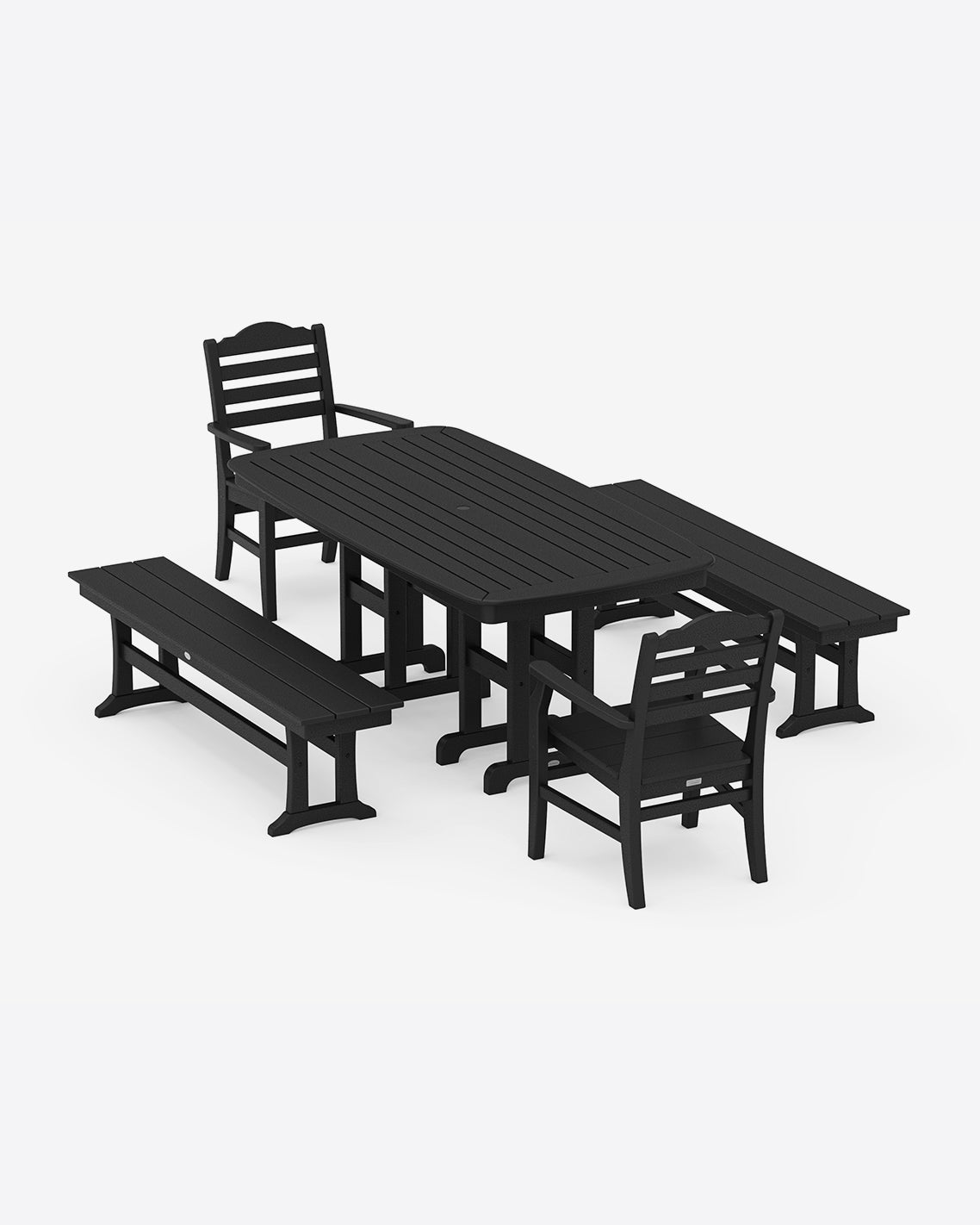 Savannah 5-Piece Dining Set with Benches in Natural Black - Draper James
